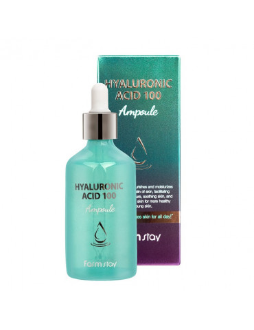 Hialuronskābes mitrinošs serums FARMSTAY Hyaluronic Acid 100 Ampoule.