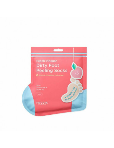Maska-zeķītes pedikīram ​​ar persiku aromātu FRUDIA My Orchard Foot Peeling Mask.