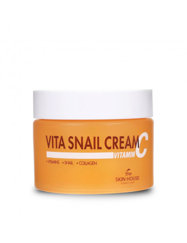 Nostiprinošs un izlīdzinošs sejas krēms ar vitamīniem un gliemežu mucīnu THE SKIN HOUSE Vita Snail Cream.