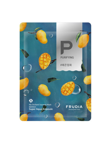Mīkstinoša lokšņu maska ​​ar mango ekstraktu FRUDIA My Orchard Squeeze Mask Mango.