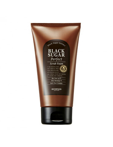 Attīrošas putas-skrubis ar melno cukuru SKINFOOD Black Sugar Perfect Scrub Foam.