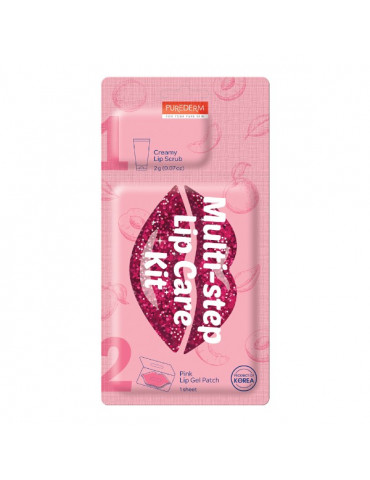 Lūpu kopšanas komplekts PUREDERM Multi-Step Lip Care Kit.